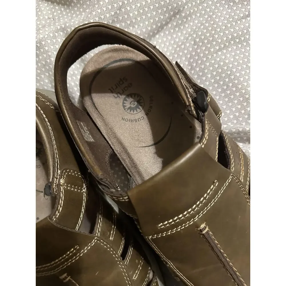 Earth Spirit Sandals Shoes Mens 11 Brown Gelron Cushion Fisherman Slip On Casual